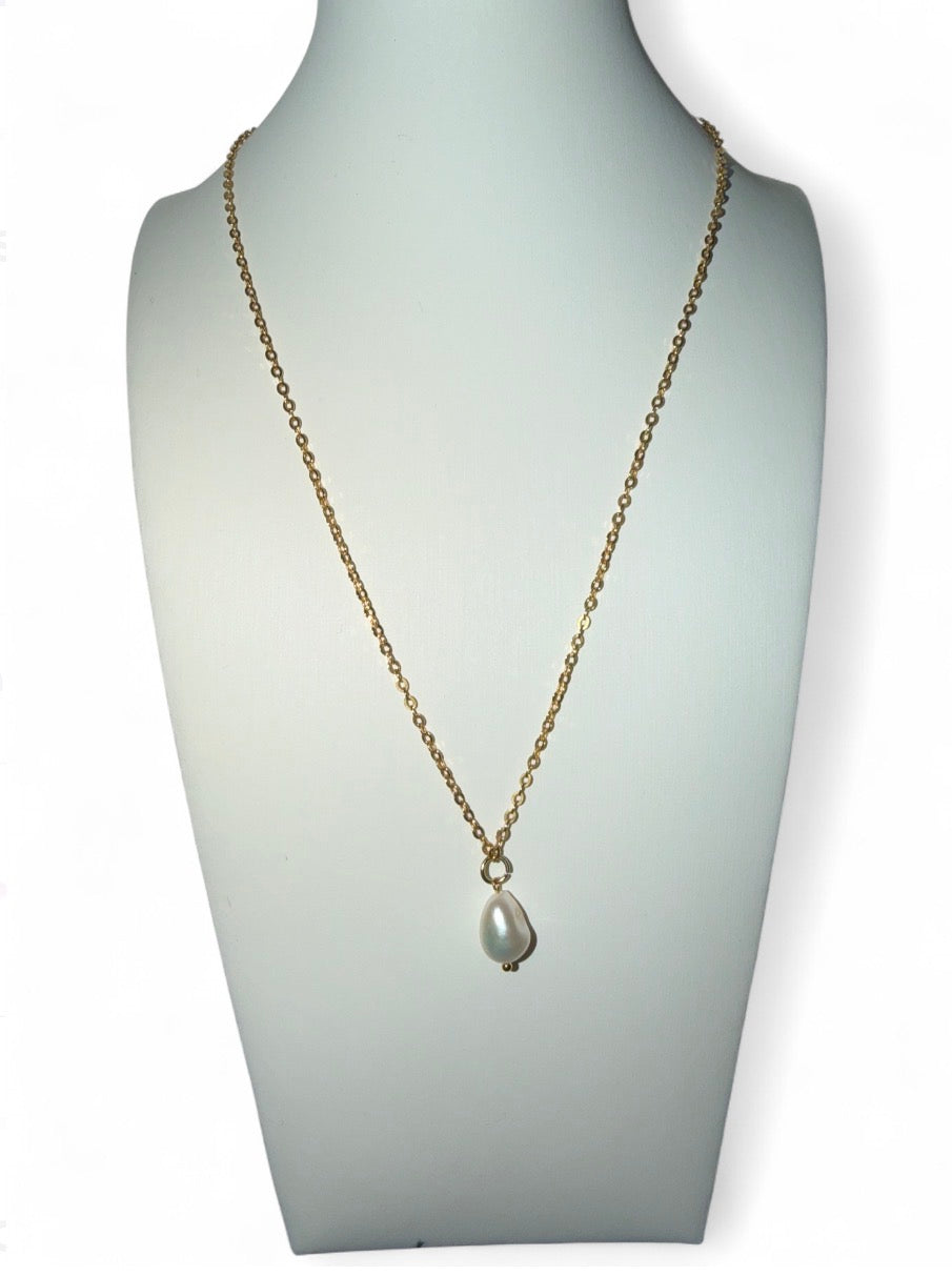 14k Gold Simple Pearl